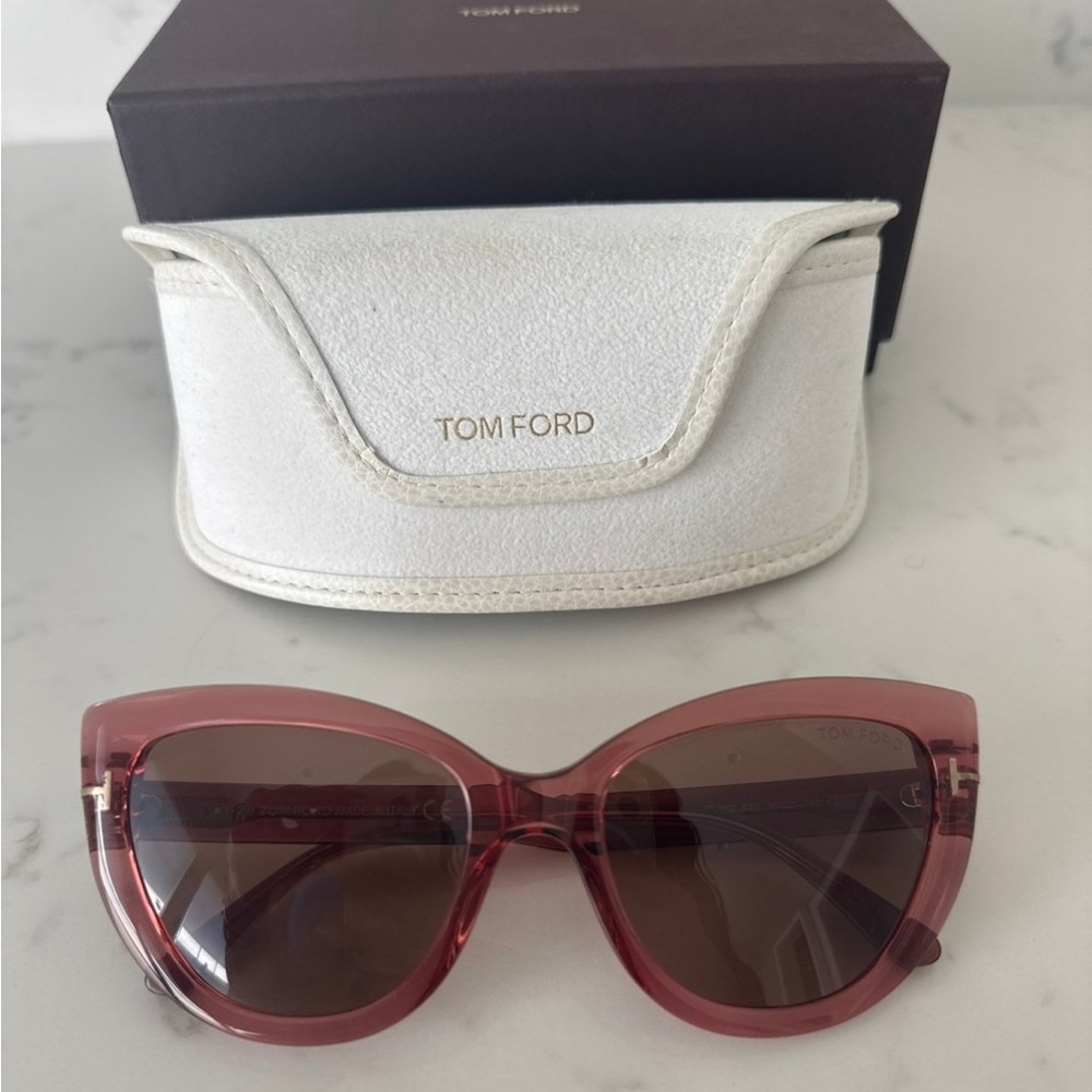 Tom Ford Anya Translucent crystal Rose Cat-Eye Sunglasses